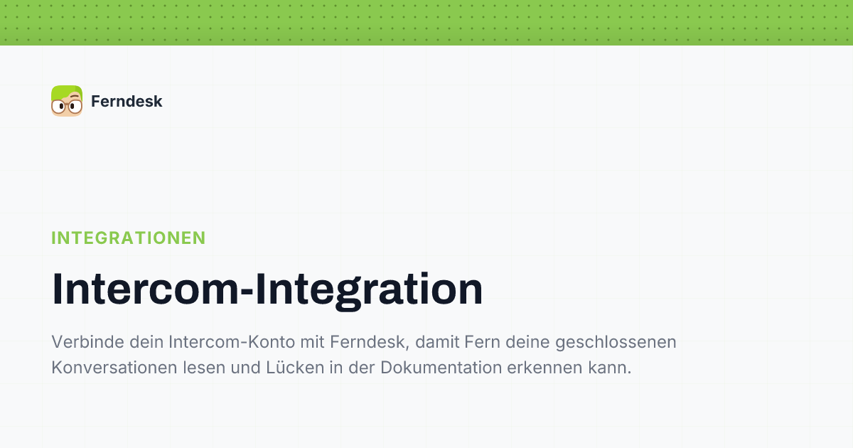 Intercom-Integration | Help Center - Ferndesk